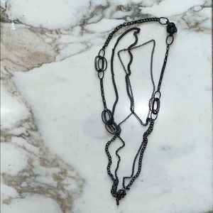 Multi black chain necklace